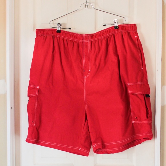 King Size Swim Shorts 3XL Trunks Red - Picture 1 of 7